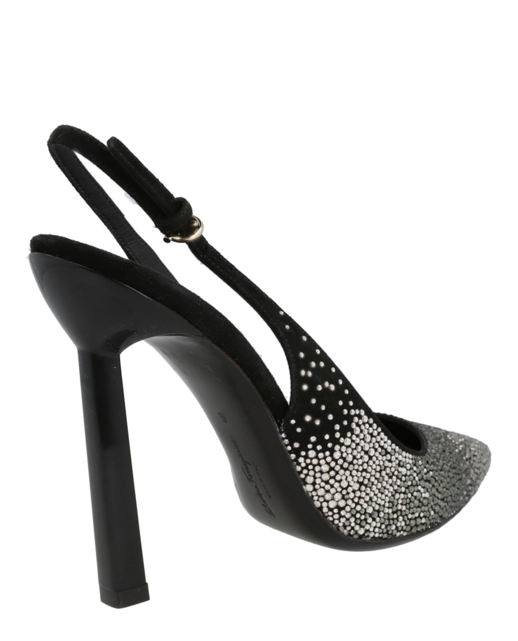 Ferragamo Womens Jessie Crystal-Embellished Slingback Pumps
