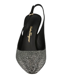 Ferragamo Womens Jessie Crystal-Embellished Slingback Pumps