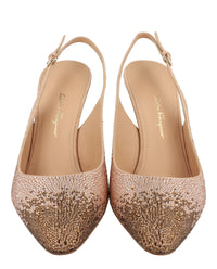 Ferragamo Womens Jessie Crystal-Embellished Slingback Pumps