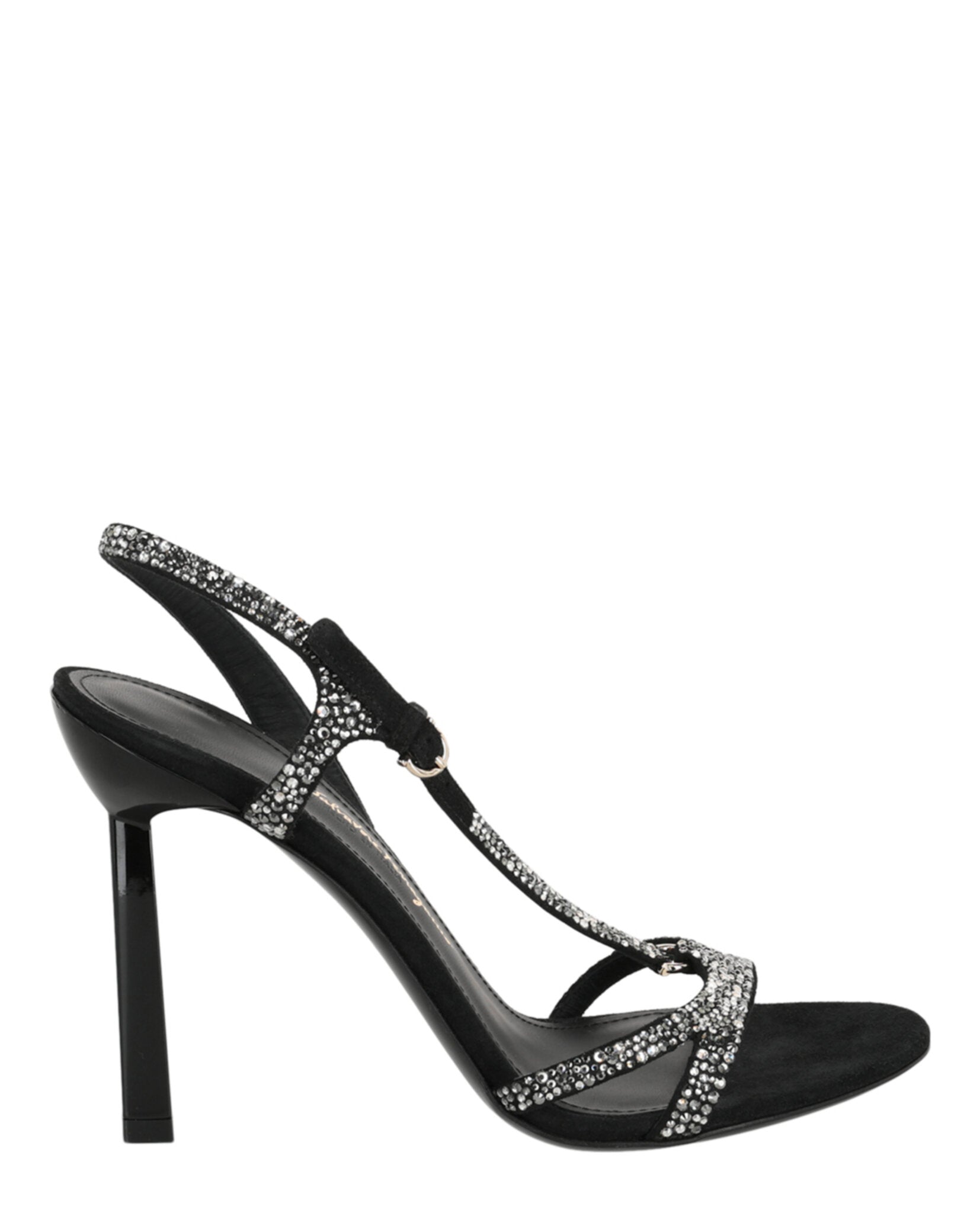 Ferragamo Womens Jole X5 Crystal Embellished Heels Black