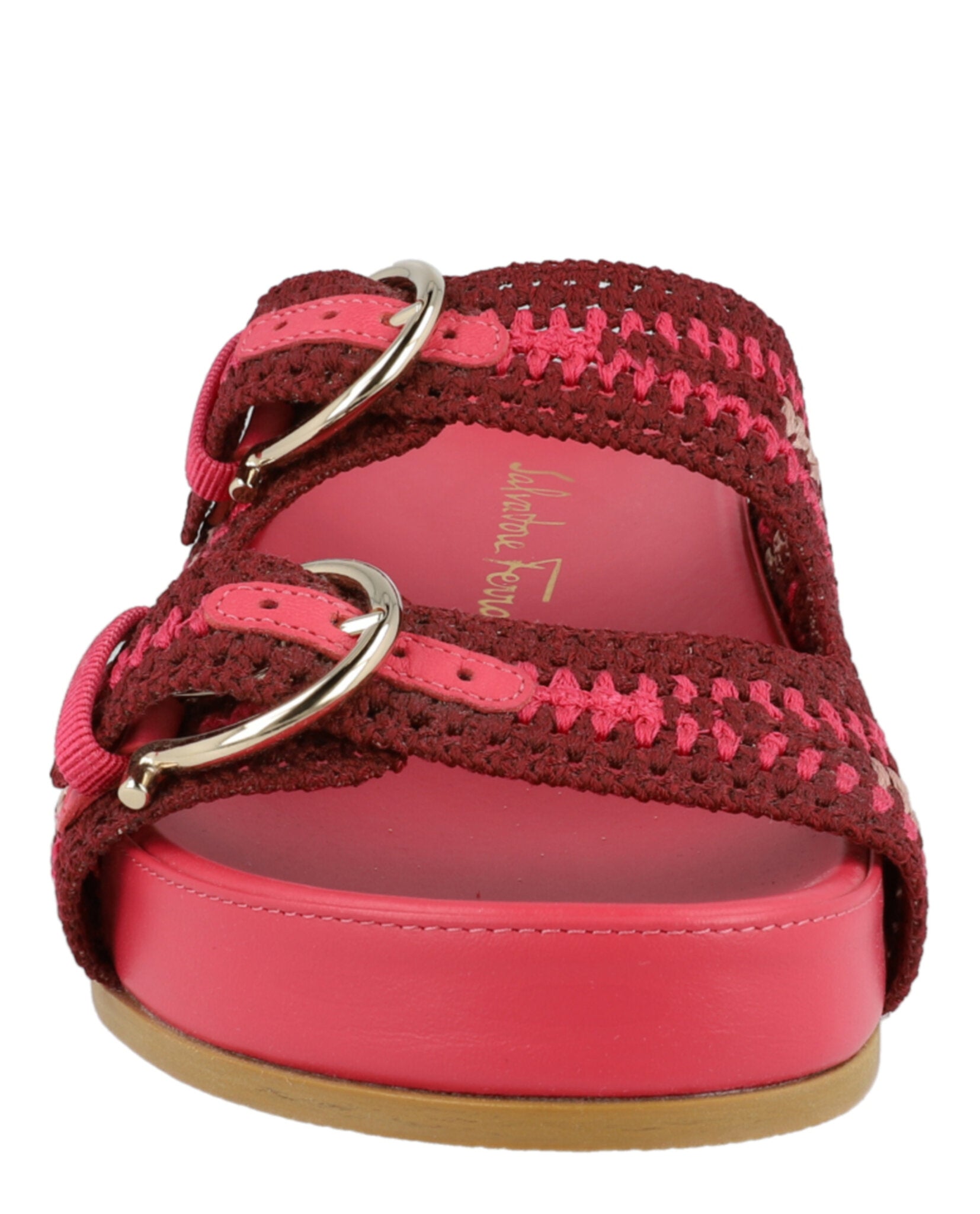 Ferragamo Womens Shaula Crochet Sandals