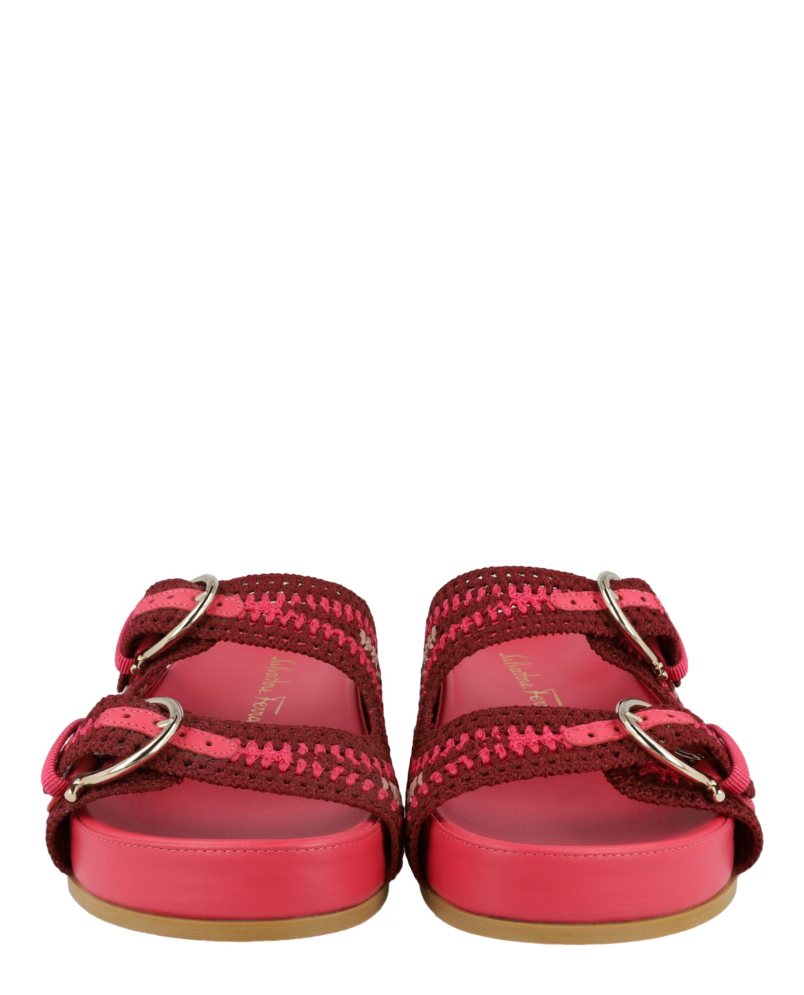 Ferragamo Womens Shaula Crochet Sandals