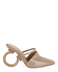 Ferragamo Womens Adara Gancini Mule Heels