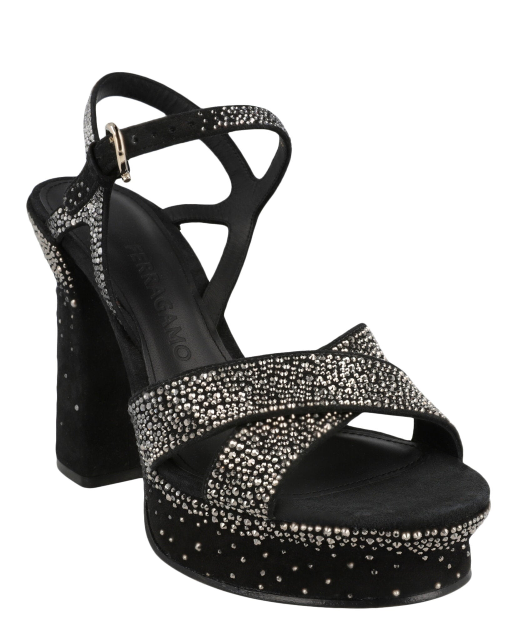 Ferragamo Womens Sonya Suede Platform Sandals