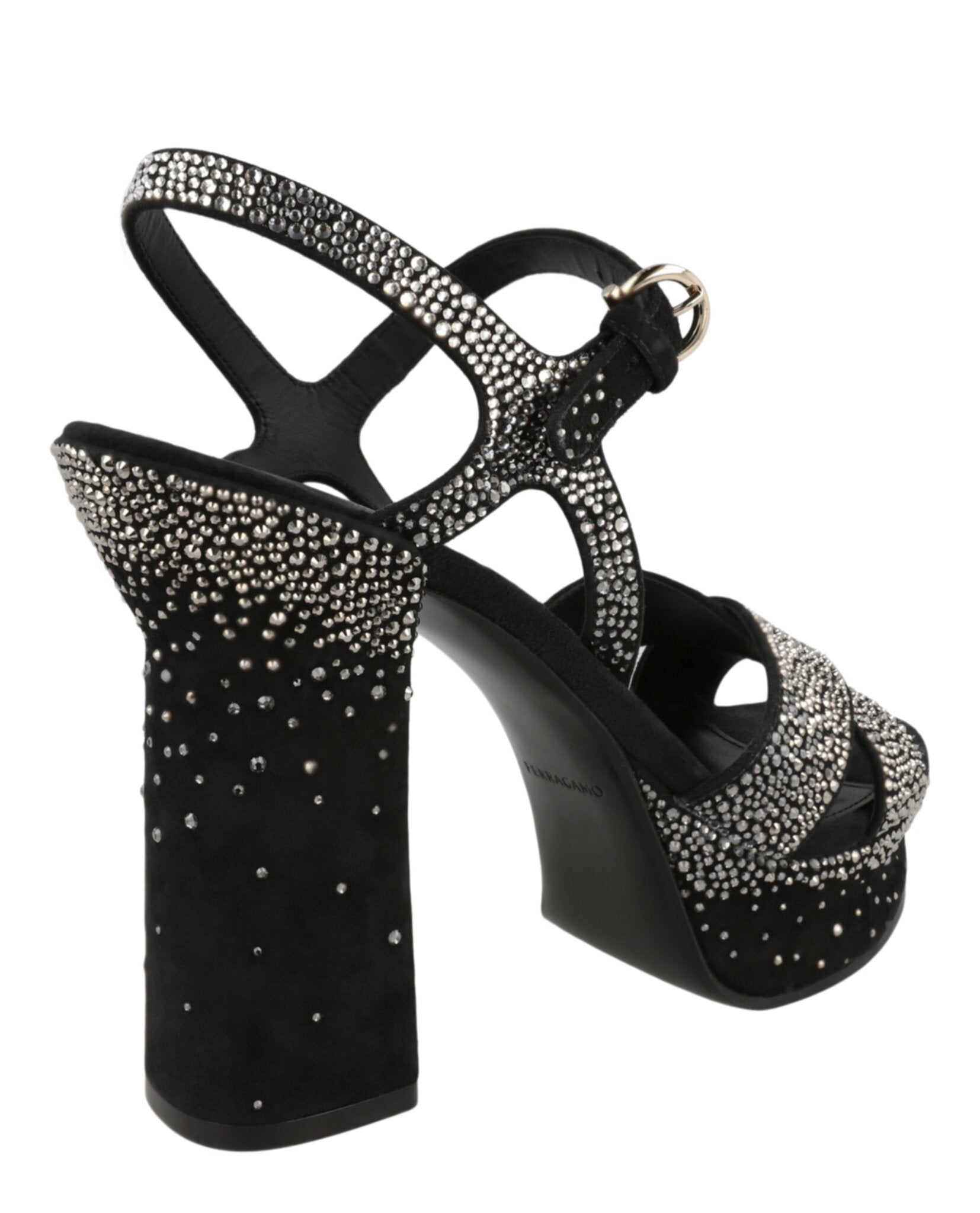 Ferragamo Womens Sonya Suede Platform Sandals