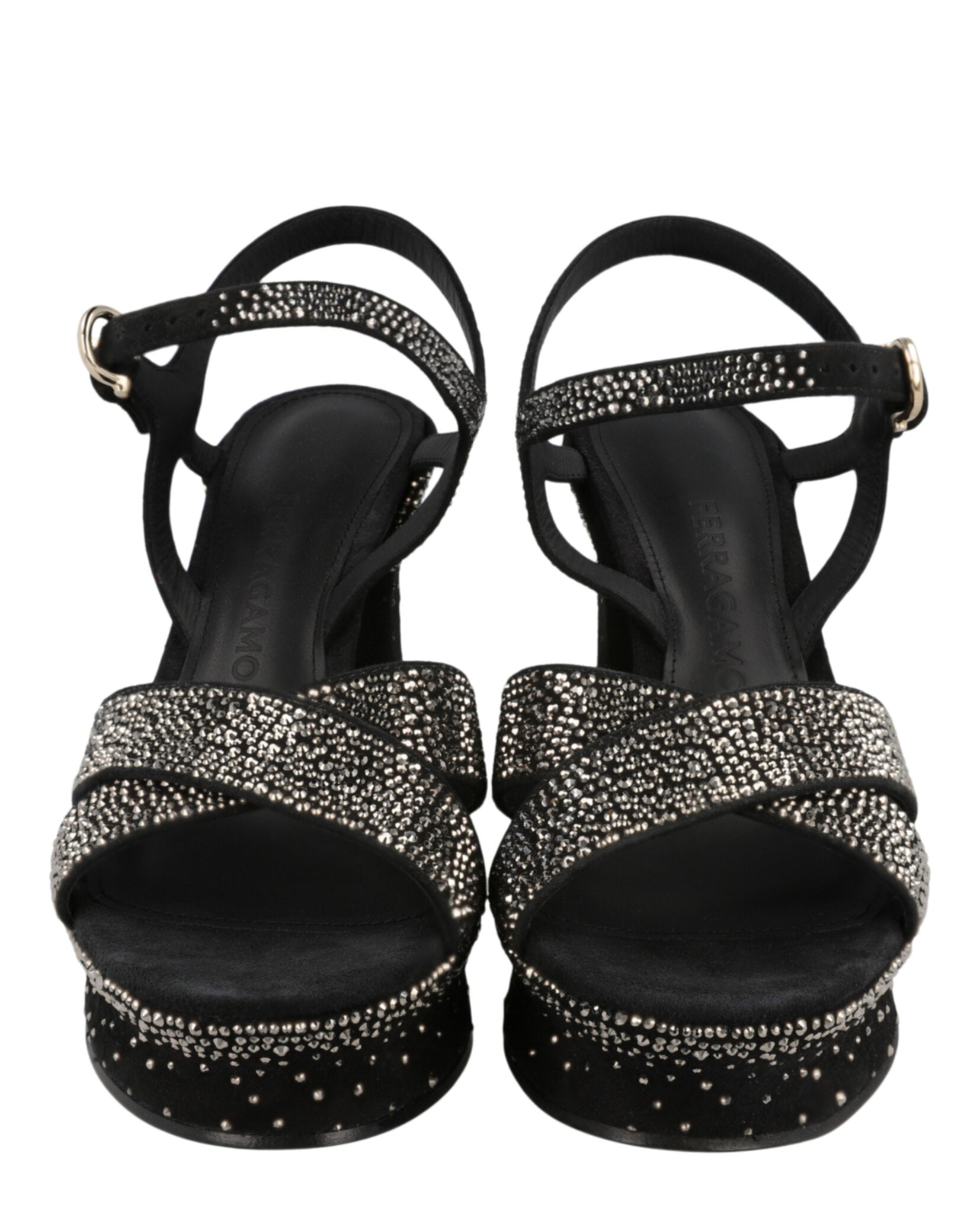 Ferragamo Womens Sonya Suede Platform Sandals