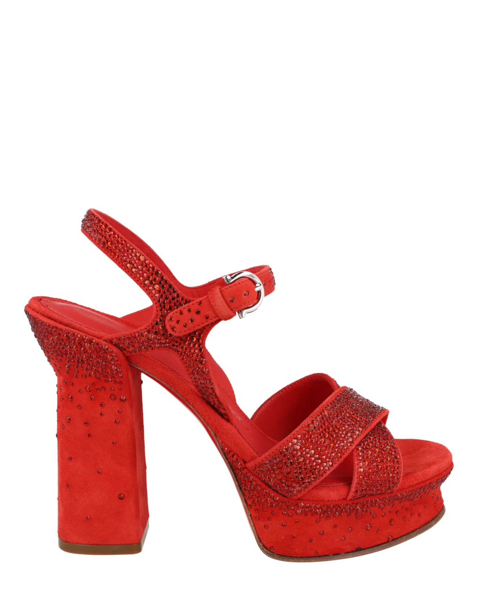 Ferragamo Womens Sonya Suede Platform Sandals