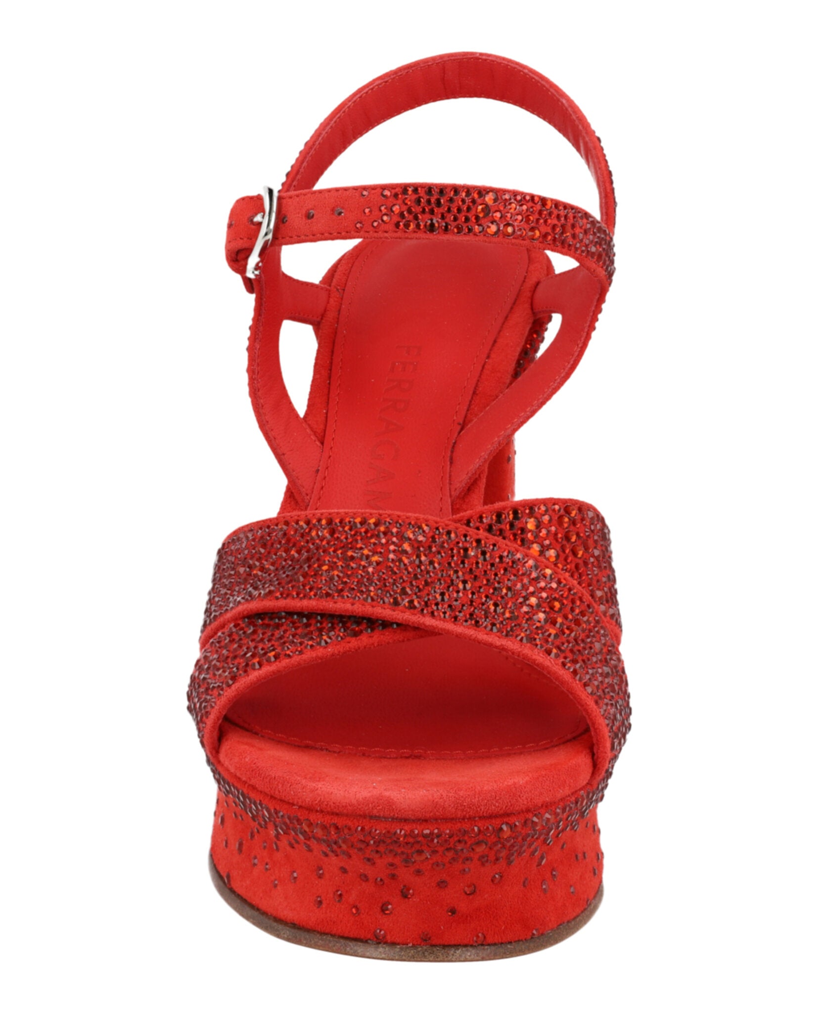 Ferragamo Womens Sonya Suede Platform Sandals