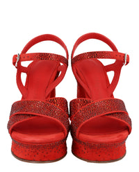 Ferragamo Womens Sonya Suede Platform Sandals