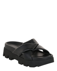 Ferragamo Womens Air Lug Leather Sandals