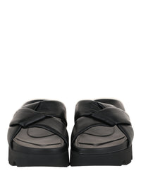 Ferragamo Womens Air Lug Leather Sandals