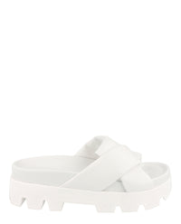 Ferragamo Womens Air Lug Leather Slides