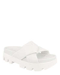 Ferragamo Womens Air Lug Leather Slides