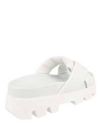 Ferragamo Womens Air Lug Leather Slides