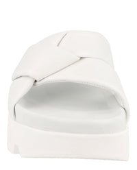 Ferragamo Womens Air Lug Leather Slides