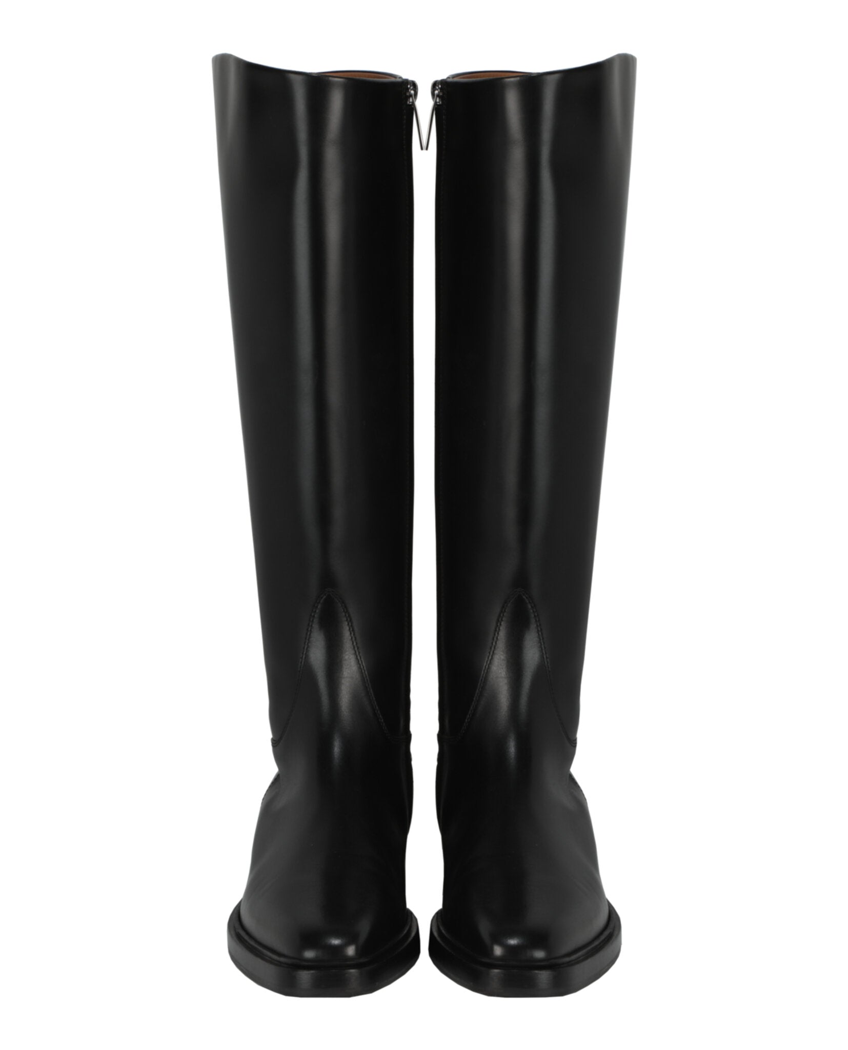 Ferragamo Womens Flu Leather Zip-Up Boots