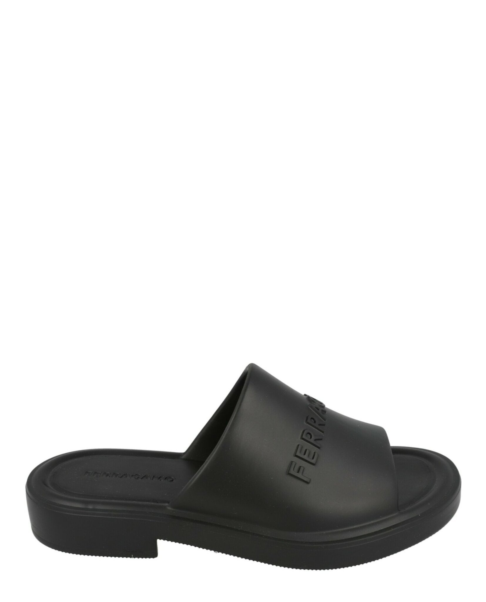 Ferragamo Womens Giuneva Logo Embossed Slides