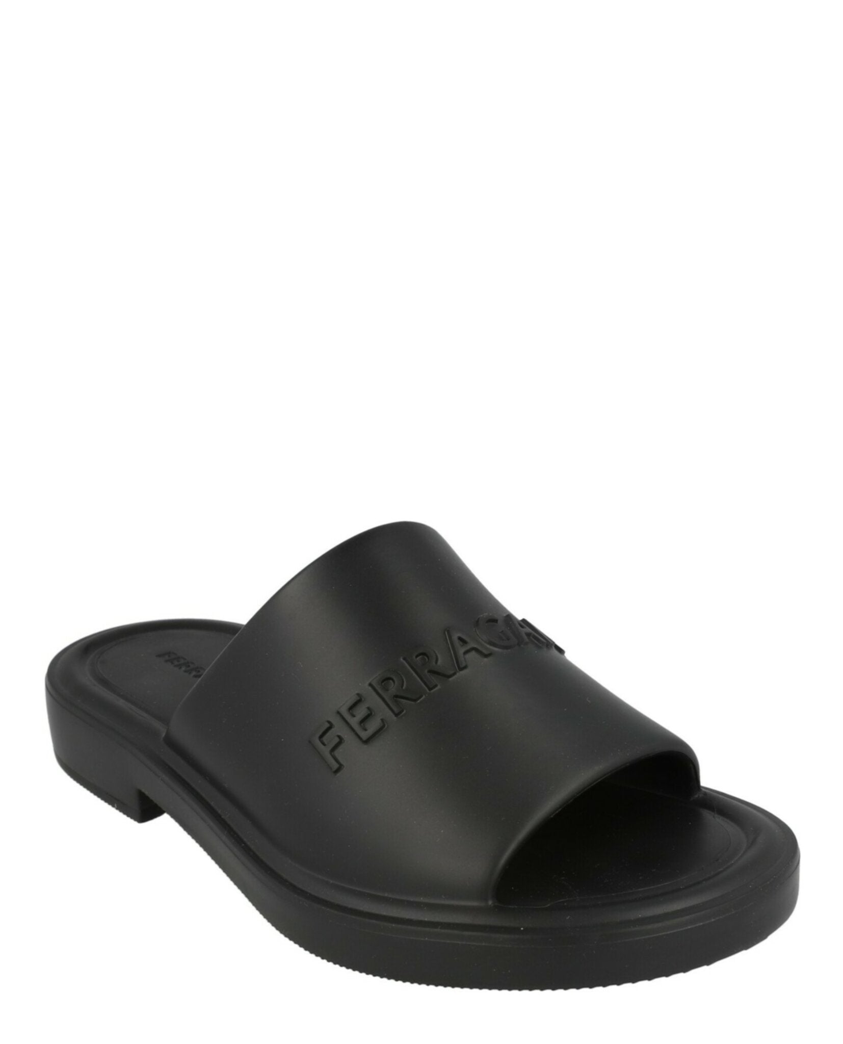 Ferragamo Womens Giuneva Logo Embossed Slides