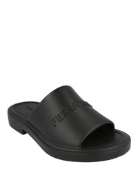 Ferragamo Womens Giuneva Logo Embossed Slides