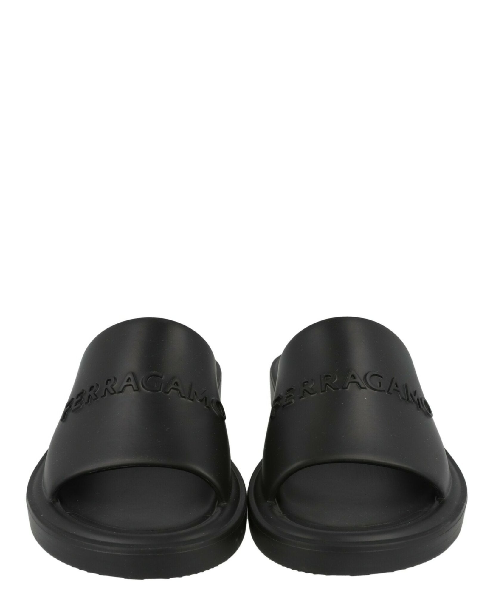 Ferragamo Womens Giuneva Logo Embossed Slides