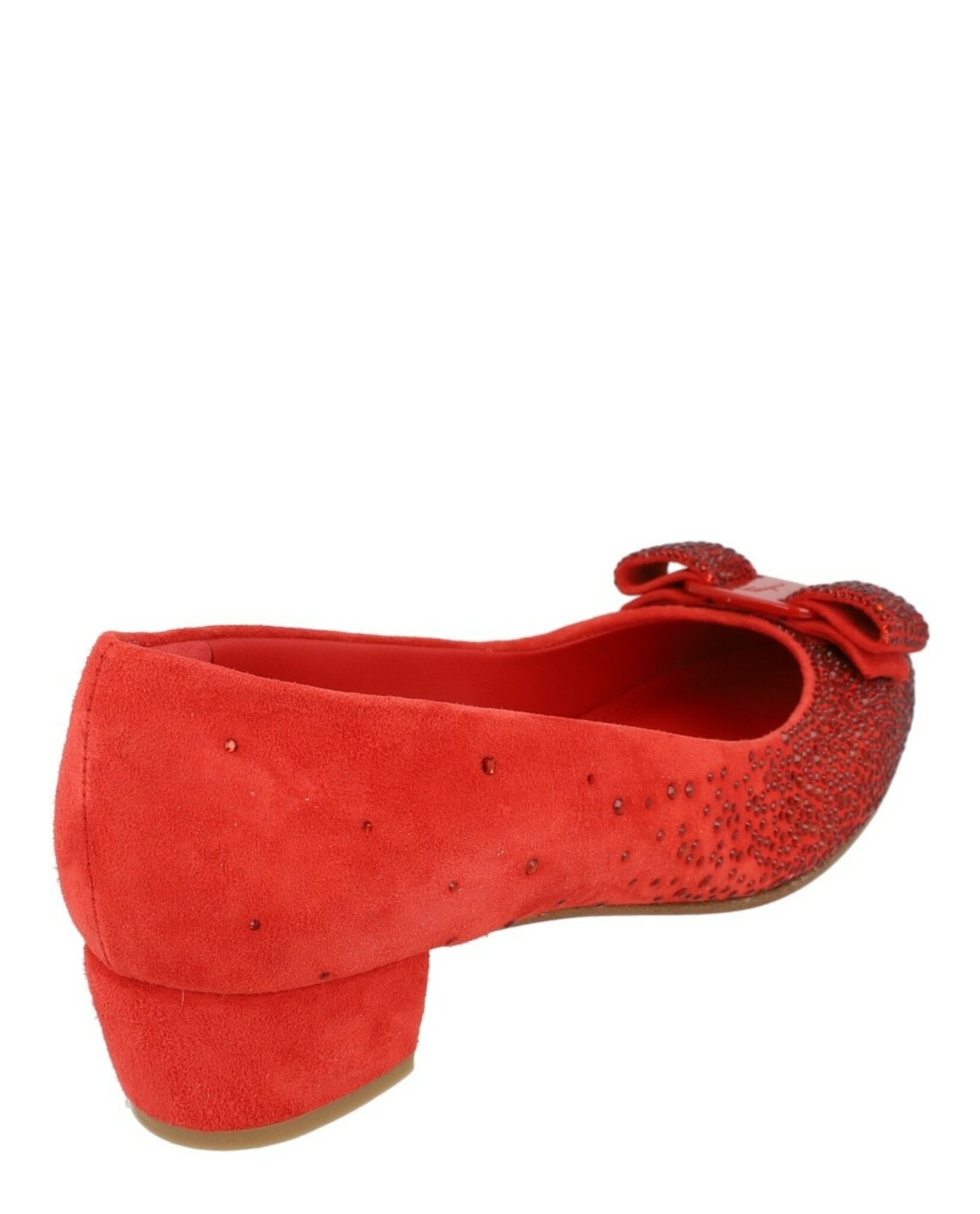 Ferragamo Womens Vara Crystal-Embellished Pumps - Narrow Width
