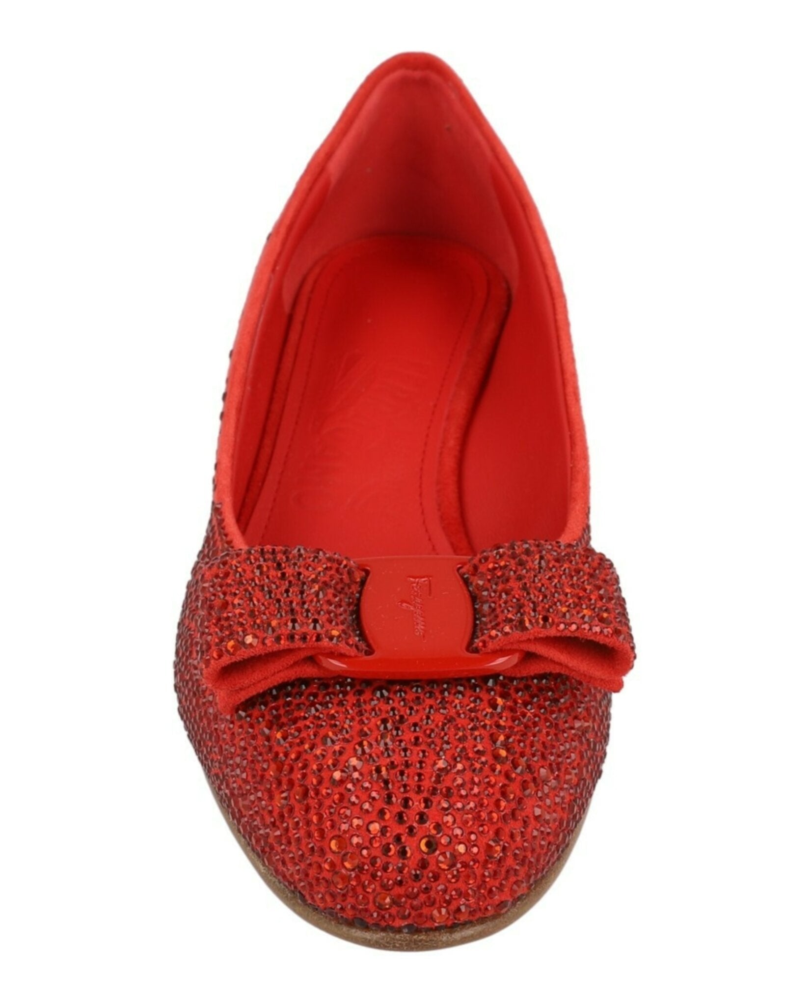 Ferragamo Womens Vara Crystal-Embellished Pumps - Narrow Width