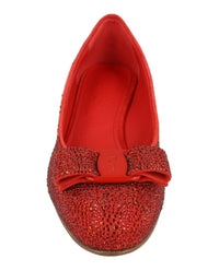 Ferragamo Womens Vara Crystal-Embellished Pumps - Narrow Width