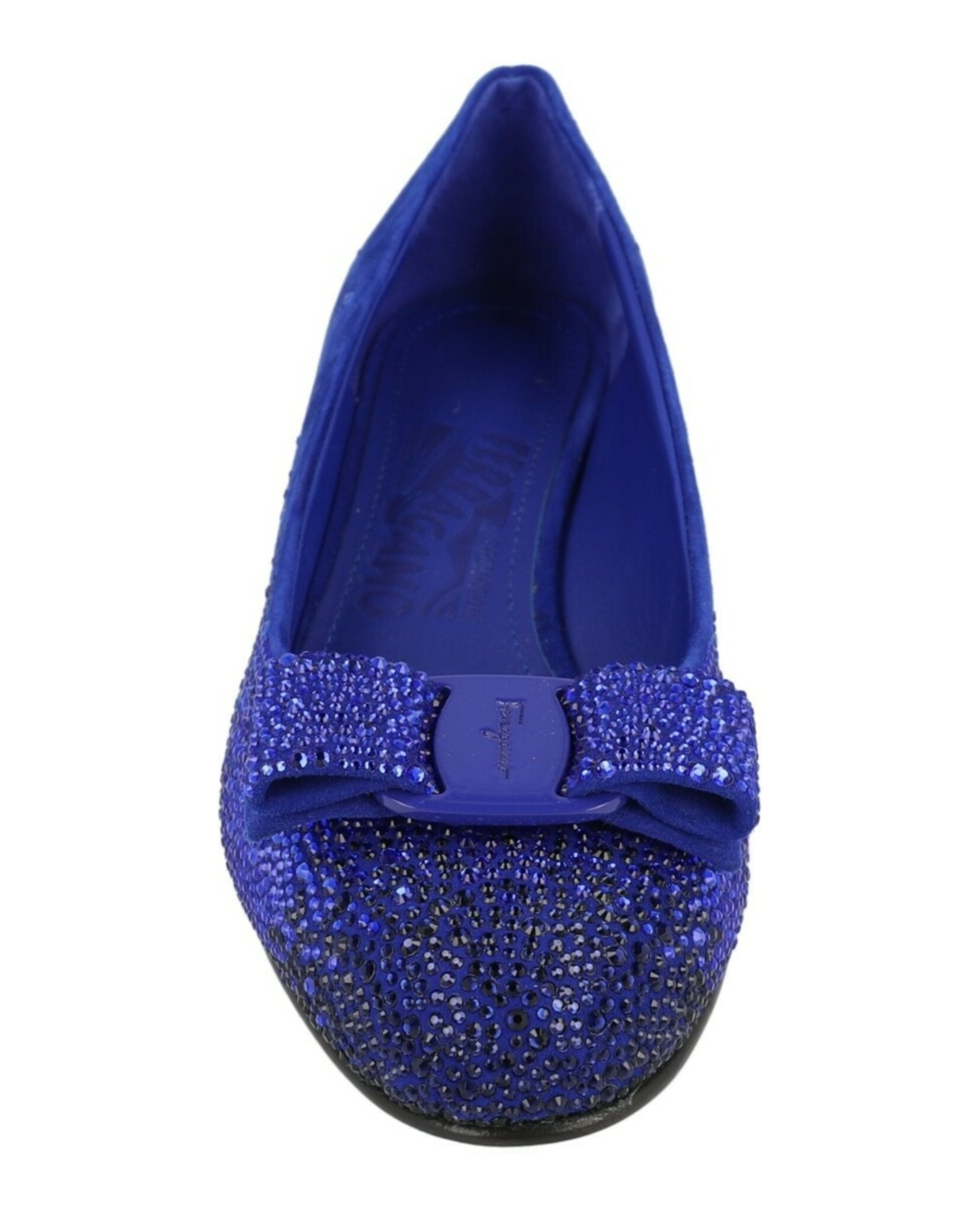 Ferragamo Womens Vara Crystal-Embellished Pumps - Narrow Width