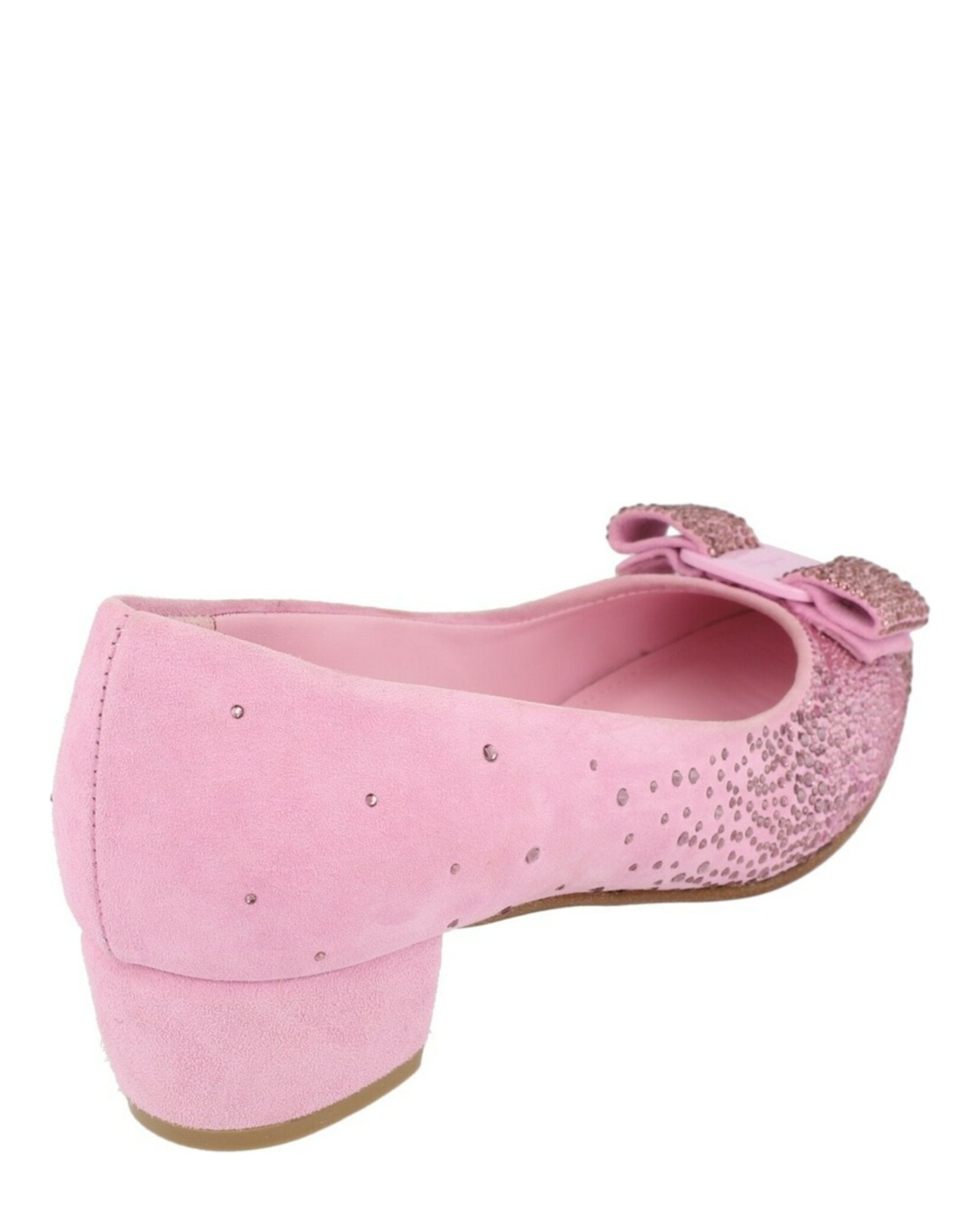 Ferragamo Womens Vara Crystal-Embellished Pumps - Narrow Width