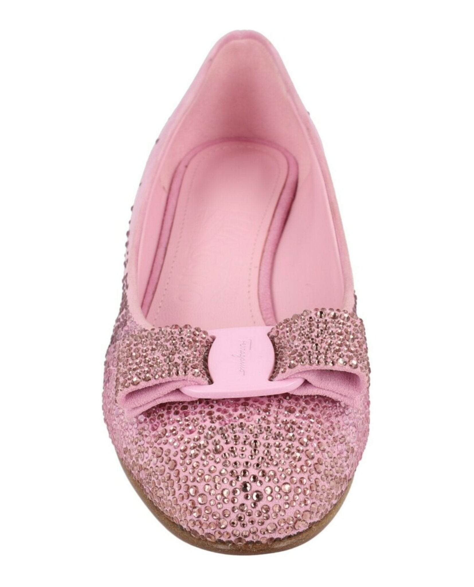 Ferragamo Womens Vara Crystal-Embellished Pumps - Narrow Width