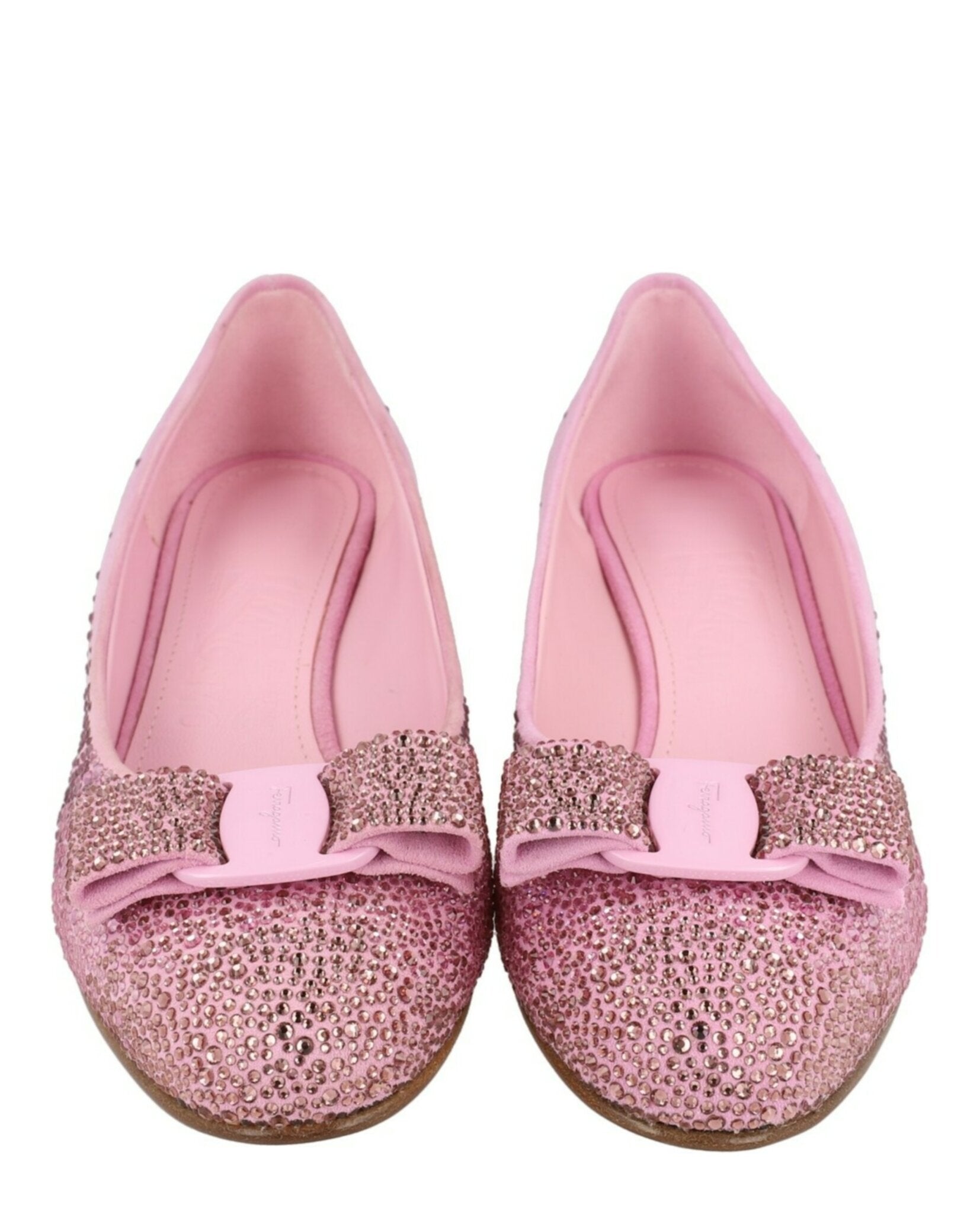 Ferragamo Womens Vara Crystal-Embellished Pumps - Narrow Width