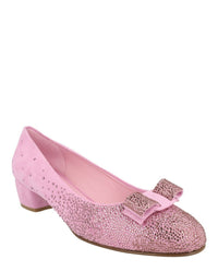 Ferragamo Womens Vara Crystal-Embellished Pumps