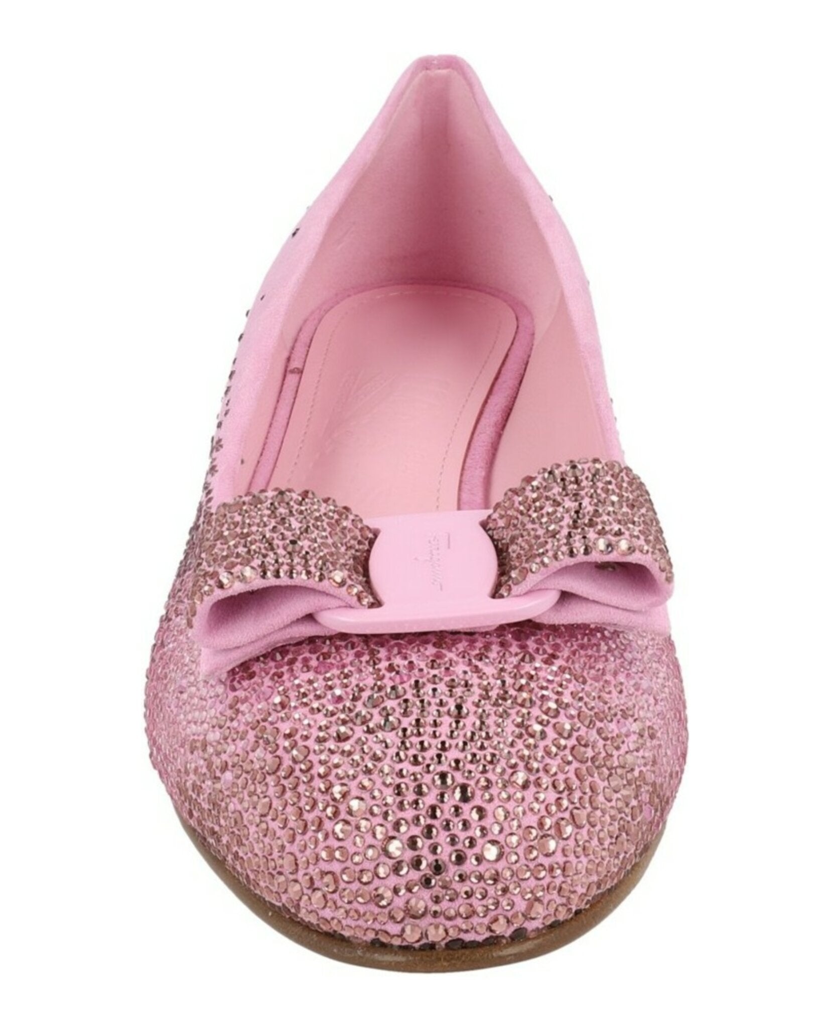 Ferragamo Womens Vara Crystal-Embellished Pumps