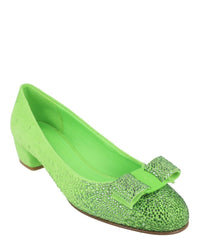 Ferragamo Womens Vara Crystal-Embellished Pumps - Narrow Width