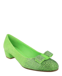 Ferragamo Womens Vara Bow Crystal-Embellished Pumps