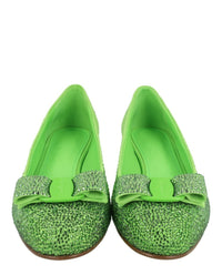Ferragamo Womens Vara Bow Crystal-Embellished Pumps