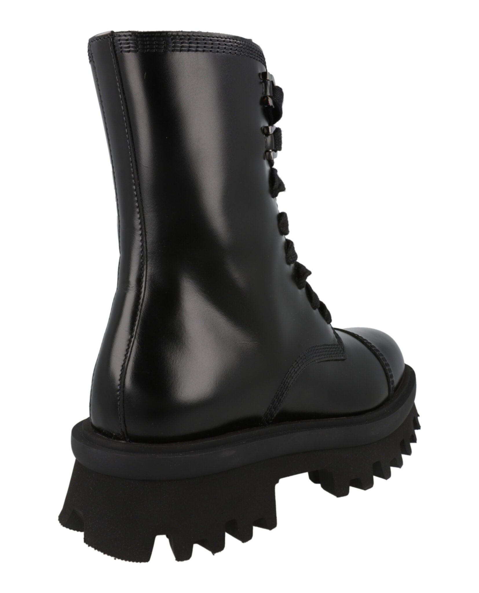 Ferragamo Womens Kira Leather Combat Boots