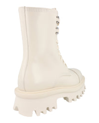 Ferragamo Womens Kira Leather Combat Boots