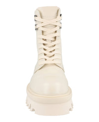 Ferragamo Womens Kira Leather Combat Boots