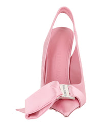 Ferragamo Womens Erica Satin Slingback Pumps