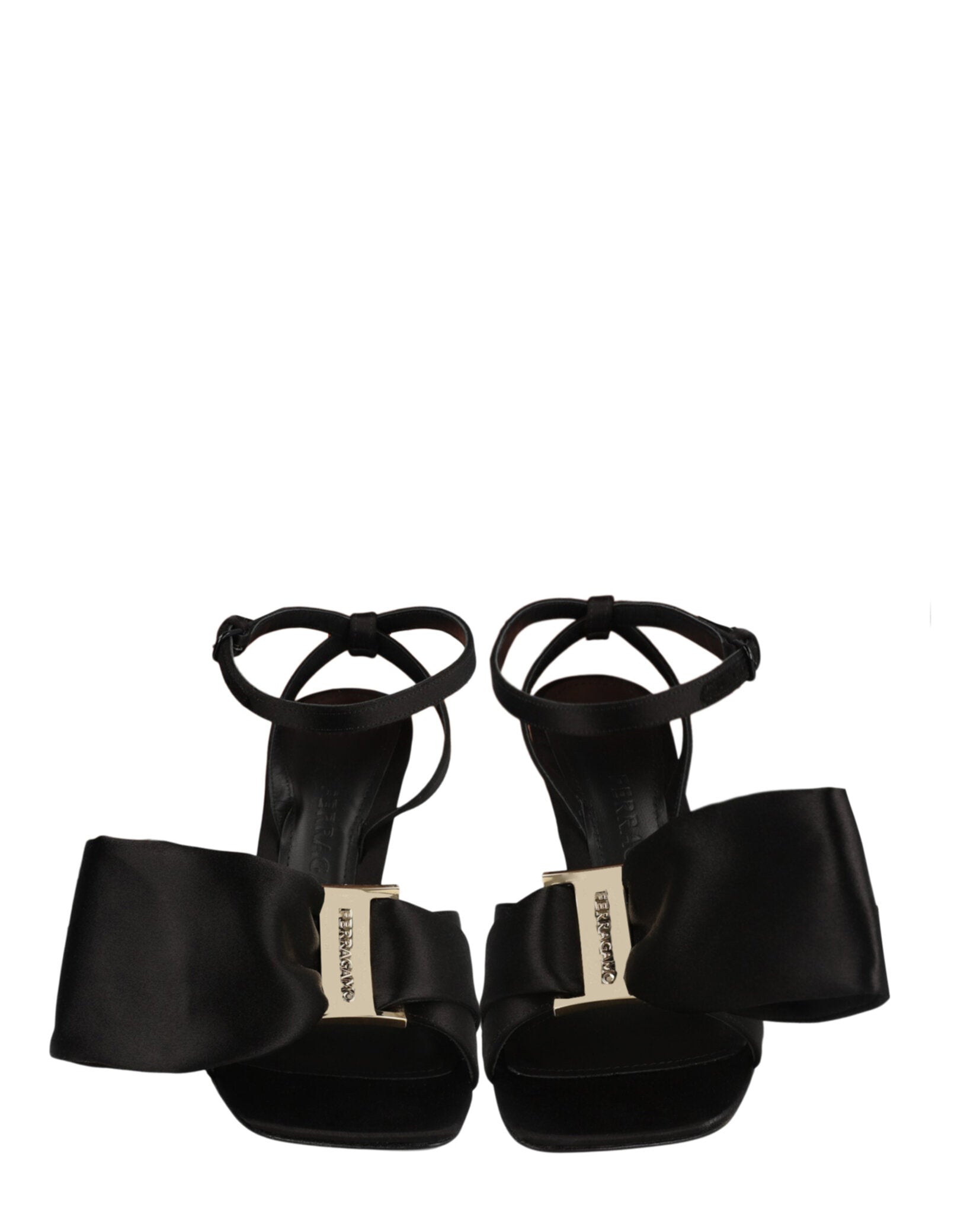Ferragamo Womens Helena X5 Satin Sandals