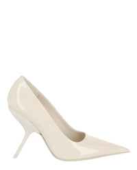 Ferragamo Womens Eva X5 Pantent Leather Pumps White