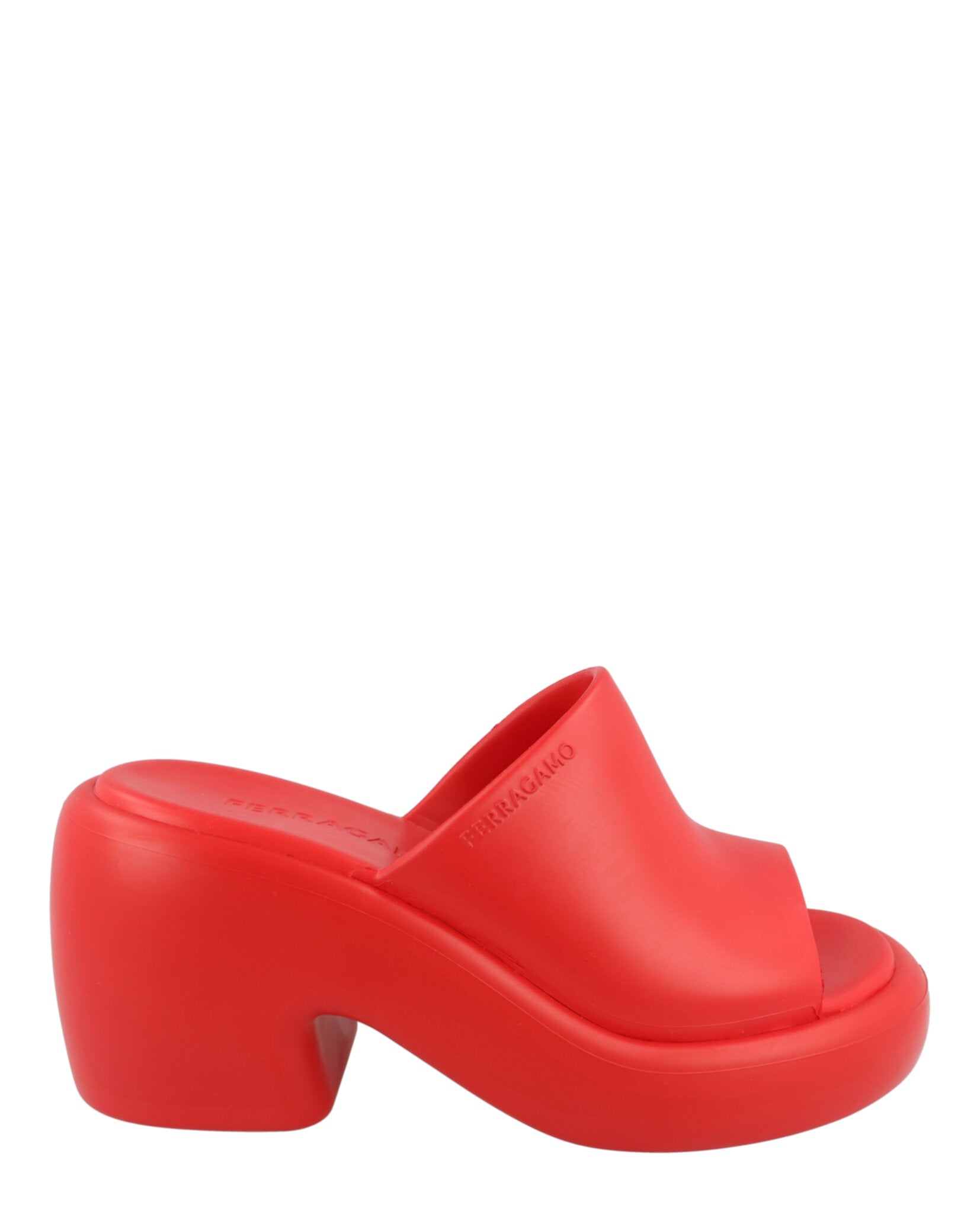 Ferragamo Womens Rubber Deva Slides