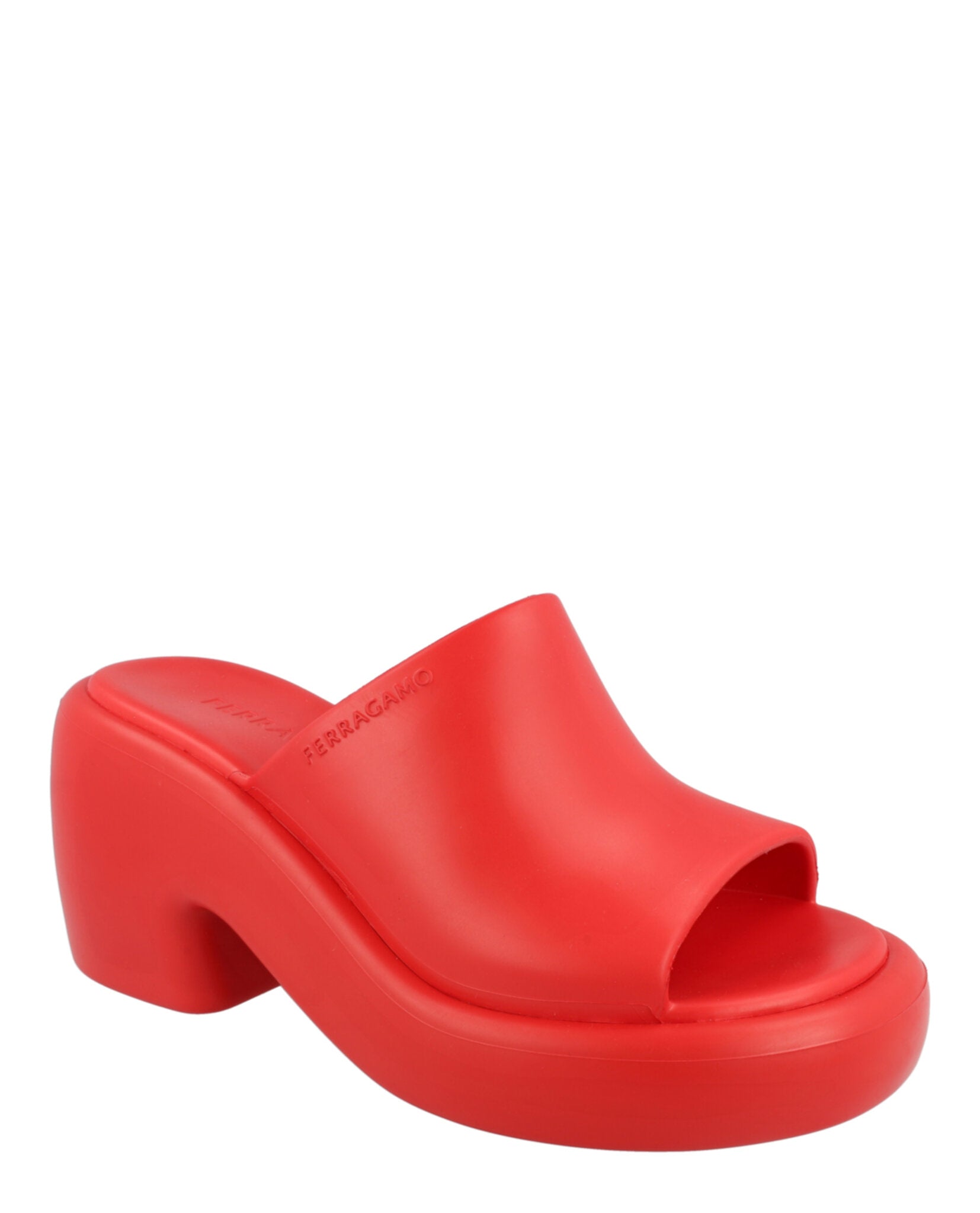Ferragamo Womens Rubber Deva Slides