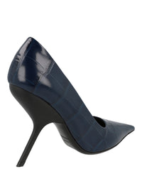 Ferragamo Womens Eva X5 Croc Embossed Pumps