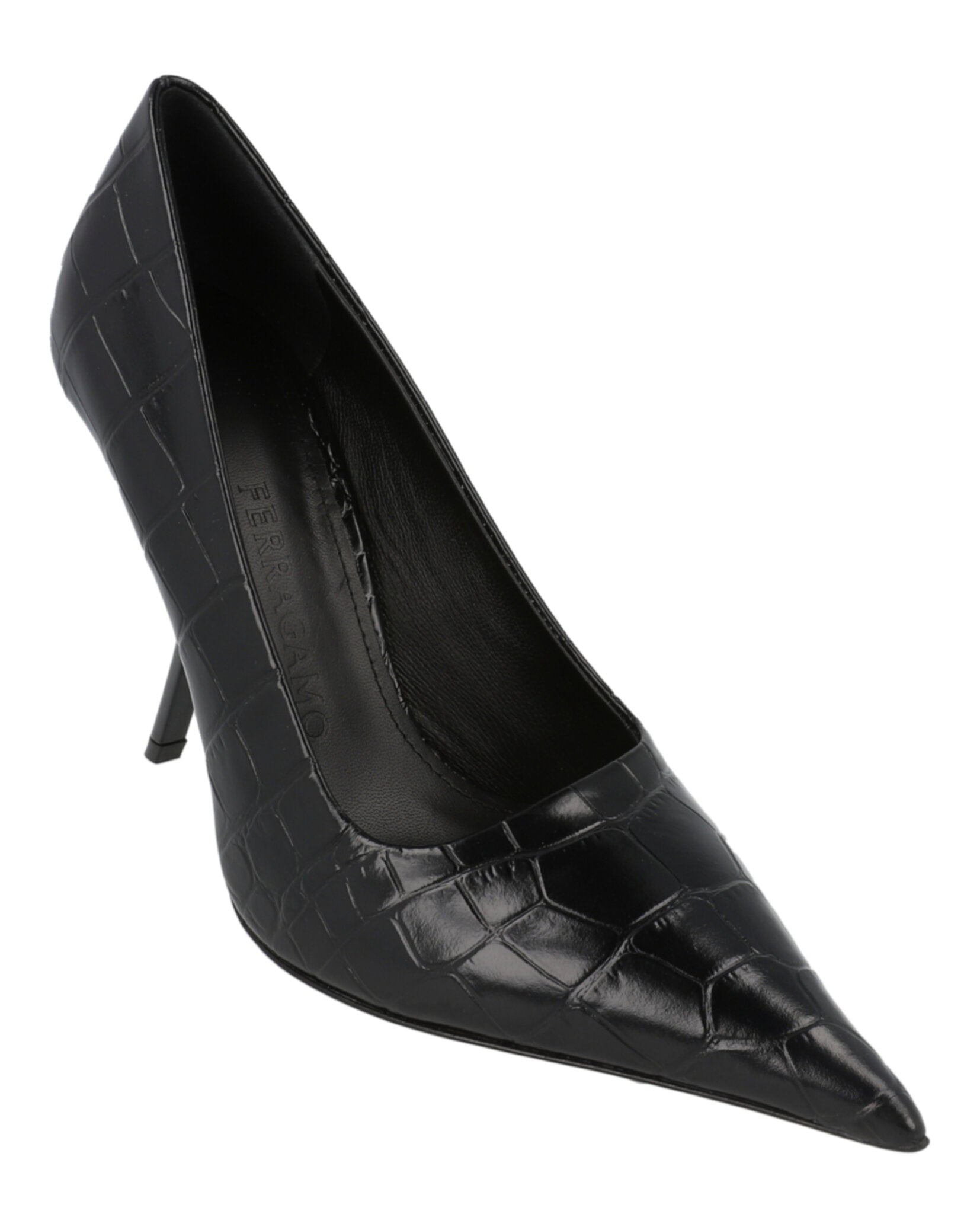 Ferragamo Womens Eva Crocodile Leather Pumps