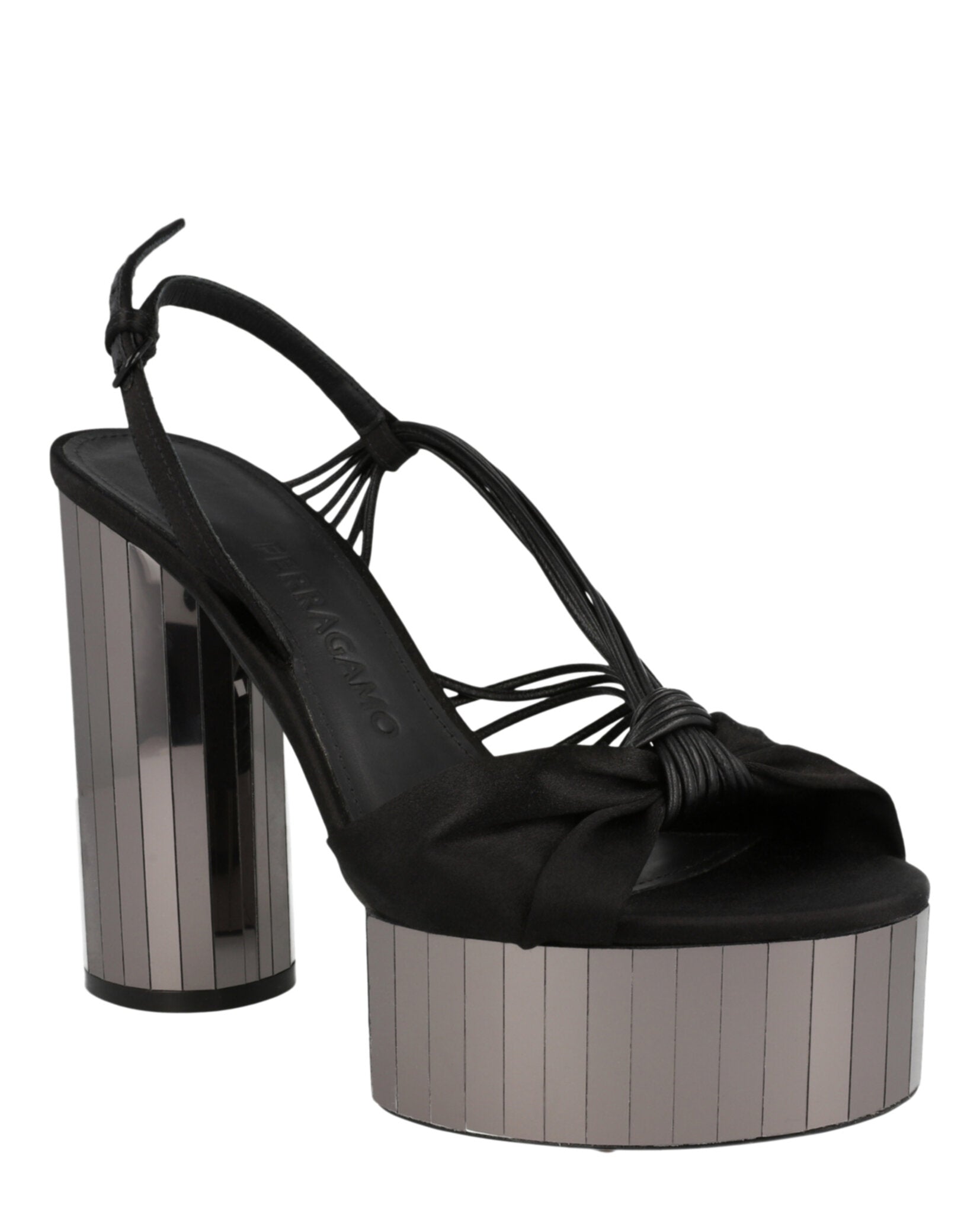 Ferragamo Womens Sabrina Mirrored Platform Heels