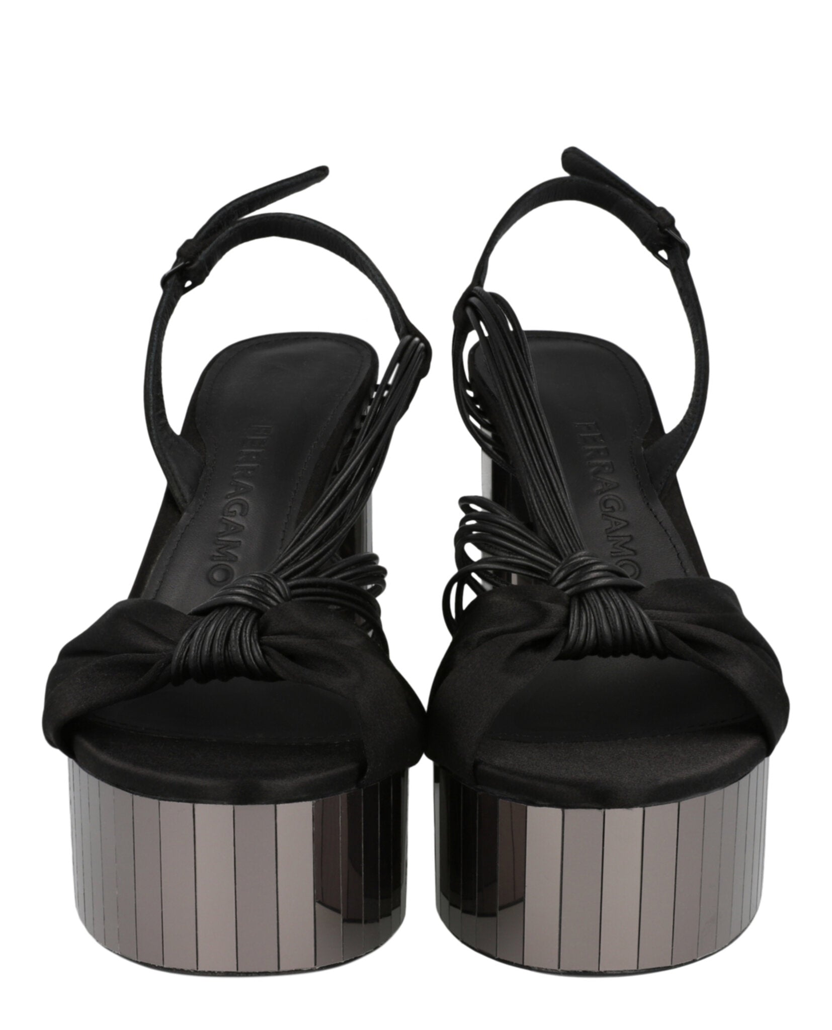 Ferragamo Womens Sabrina Mirrored Platform Heels