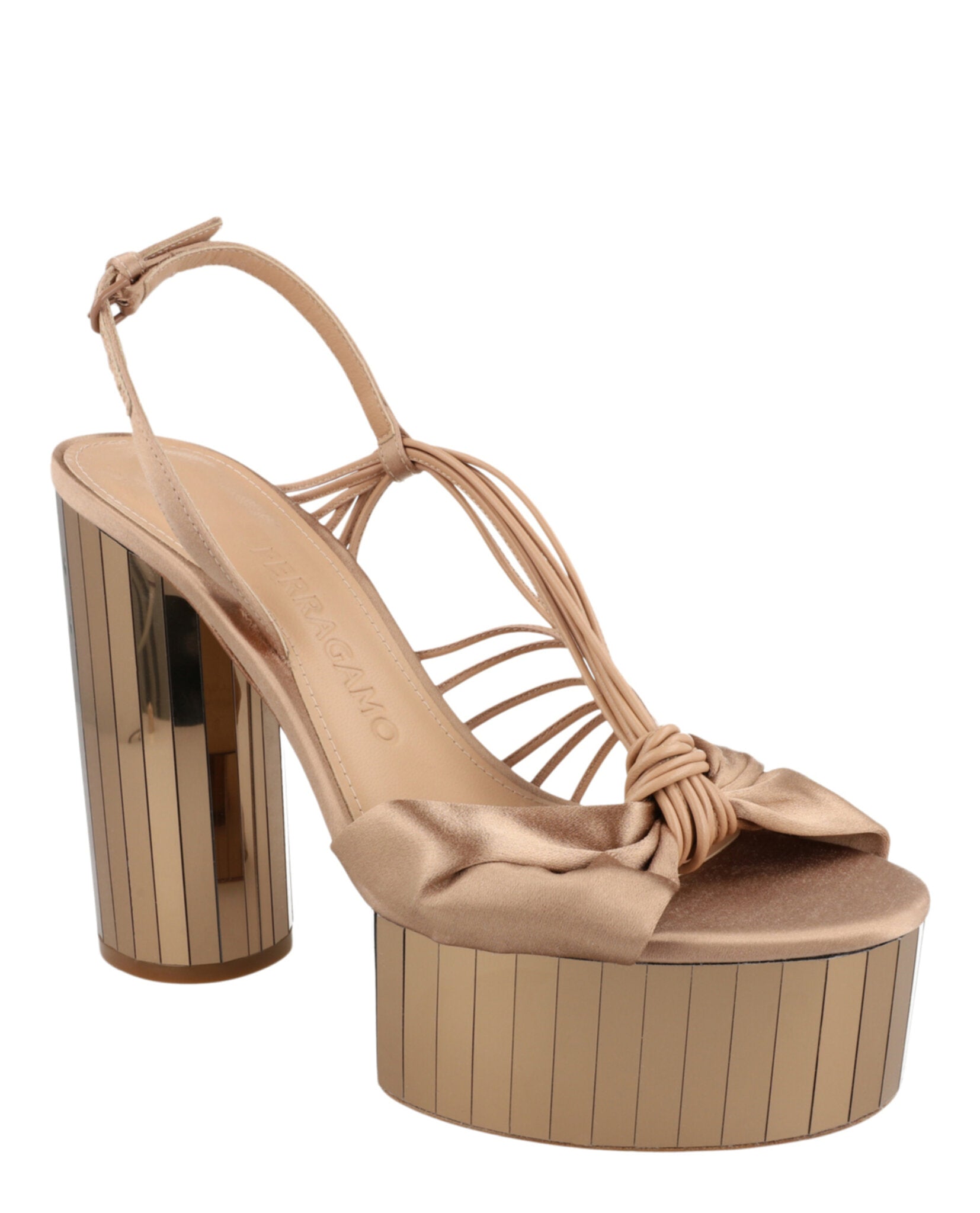 Ferragamo Womens Sabrina Mirrored Platform Heels