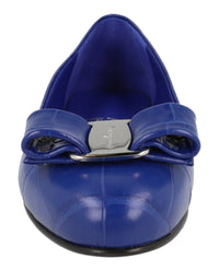 Ferragamo Womens Varina Croc Ballet Flats